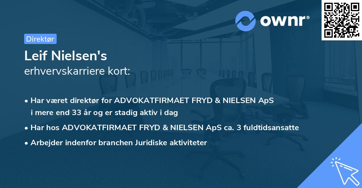 Leif Nielsen's erhvervskarriere kort