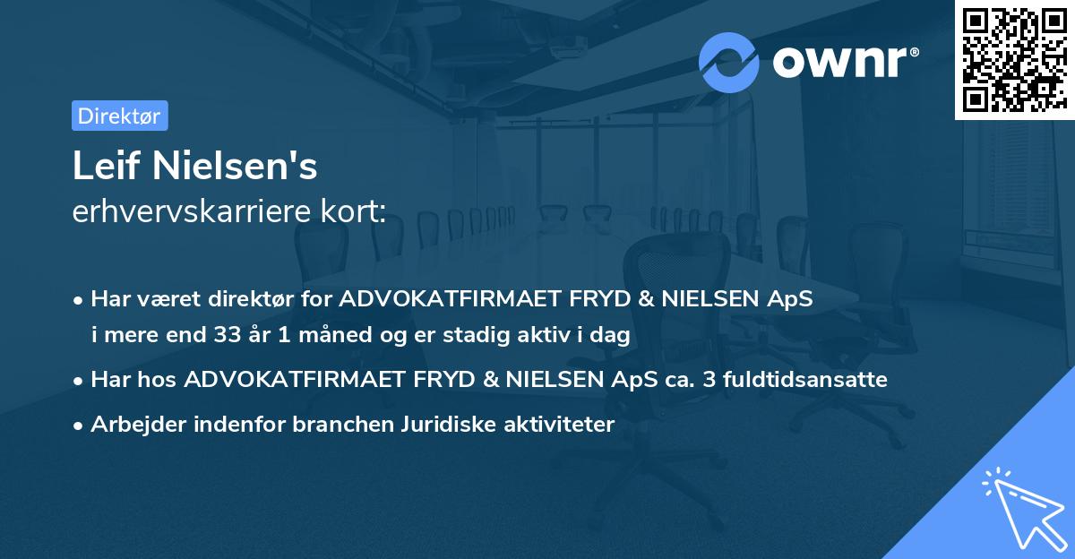 Leif Nielsen's erhvervskarriere kort