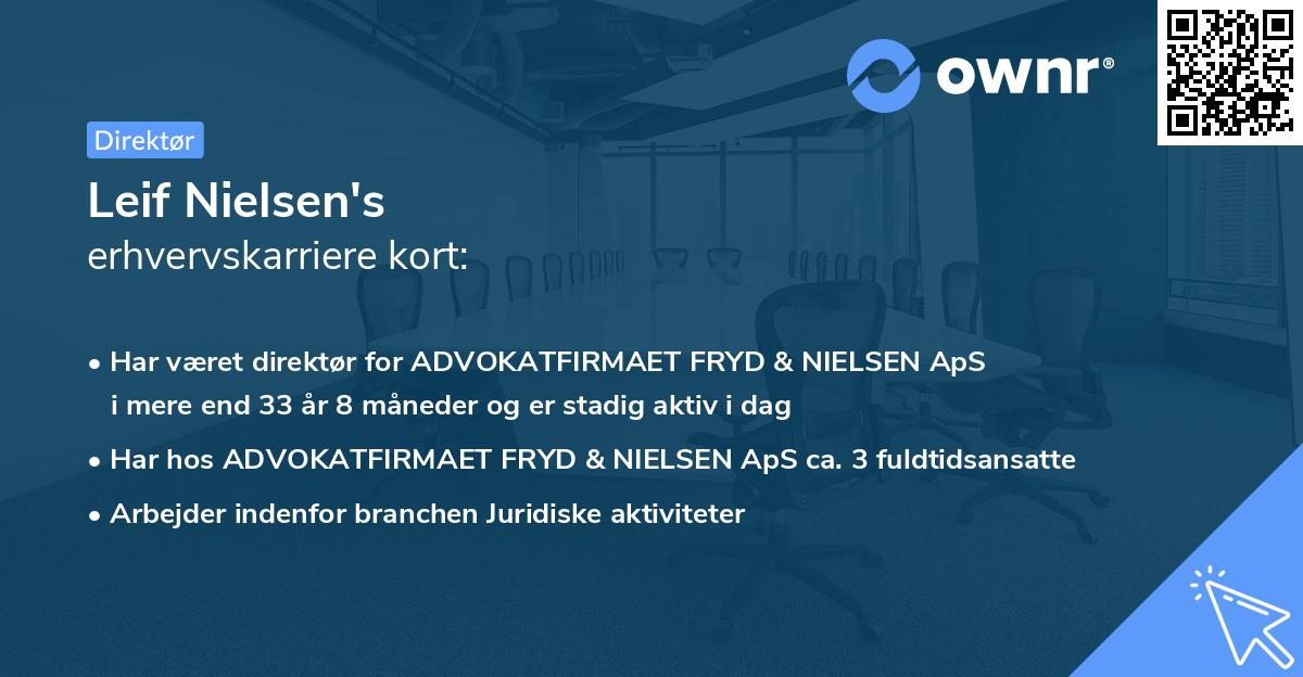 Leif Nielsen's erhvervskarriere kort