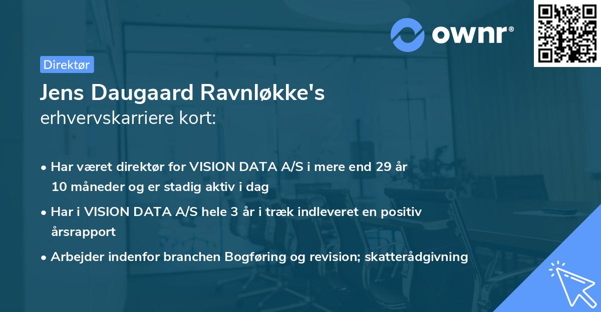 Jens Daugaard Ravnløkke's erhvervskarriere kort