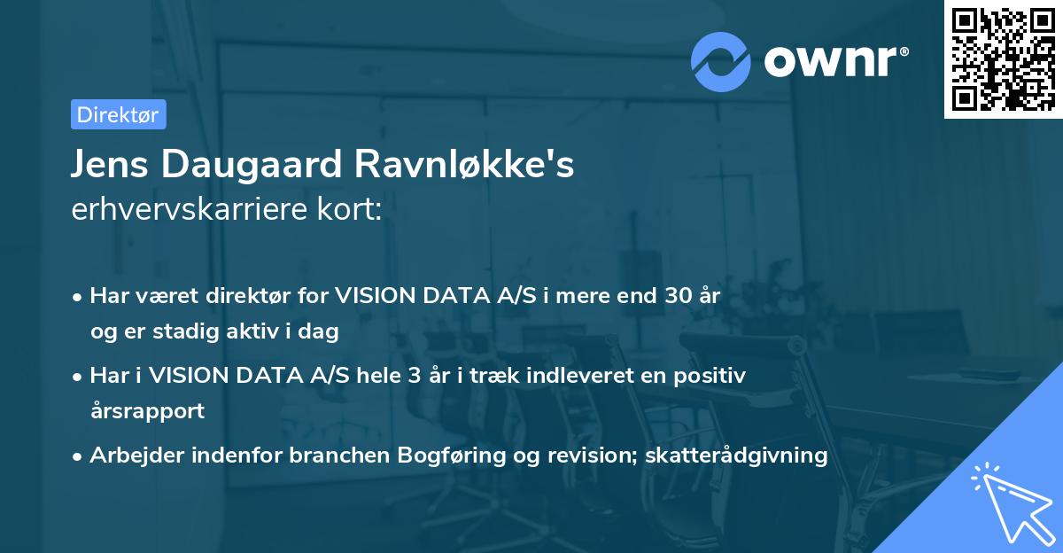 Jens Daugaard Ravnløkke's erhvervskarriere kort