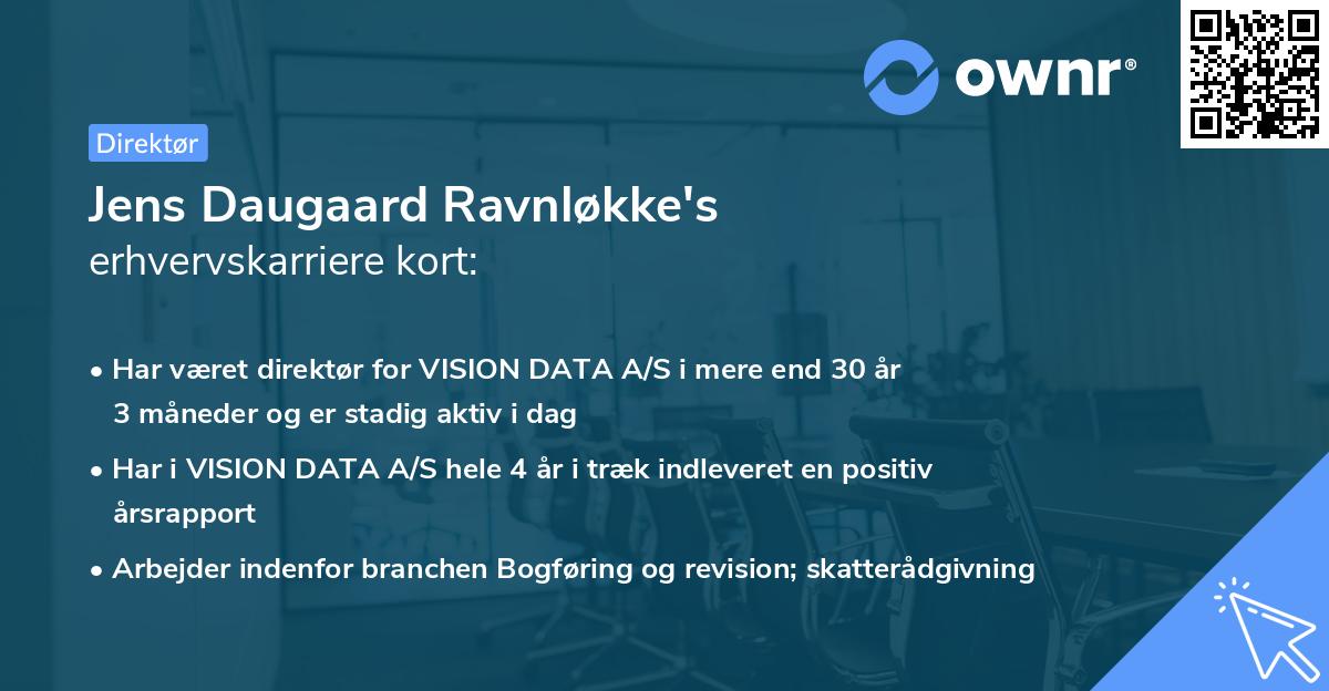 Jens Daugaard Ravnløkke's erhvervskarriere kort