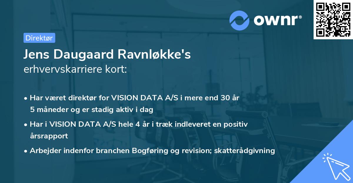 Jens Daugaard Ravnløkke's erhvervskarriere kort