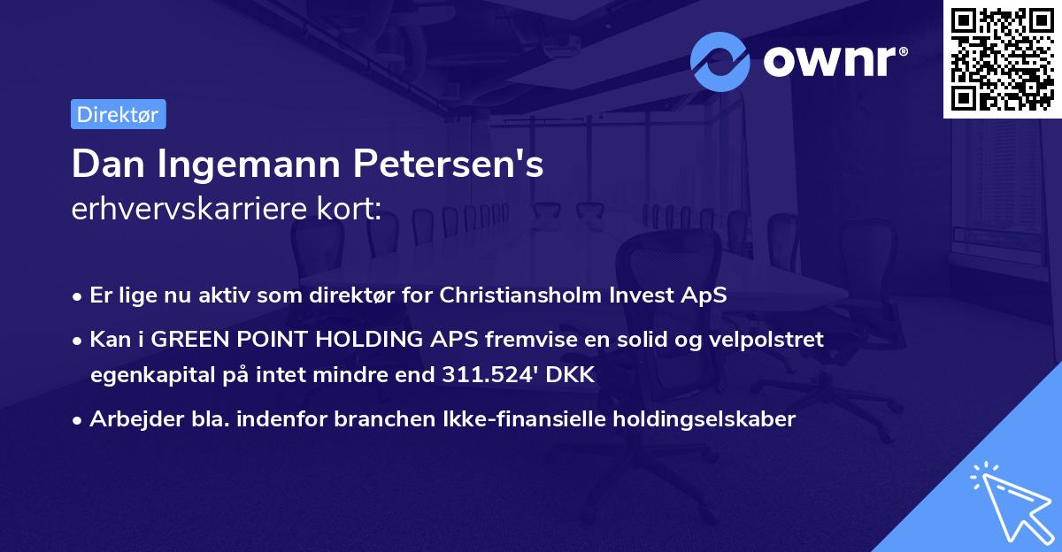 Dan Ingemann Petersen's erhvervskarriere kort