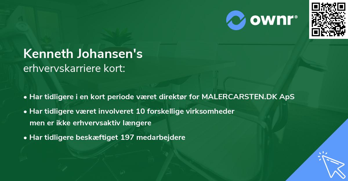 Kenneth Johansen's erhvervskarriere kort