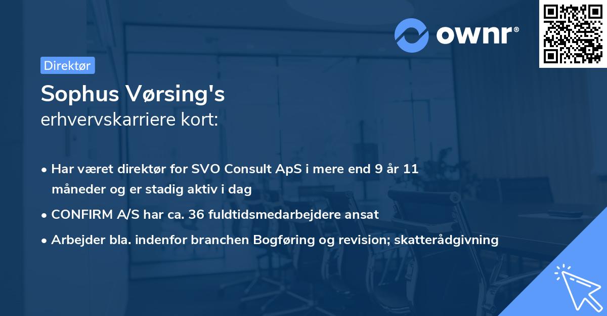 Sophus Vørsing's erhvervskarriere kort