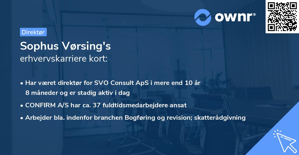 Sophus Vørsing's erhvervskarriere kort