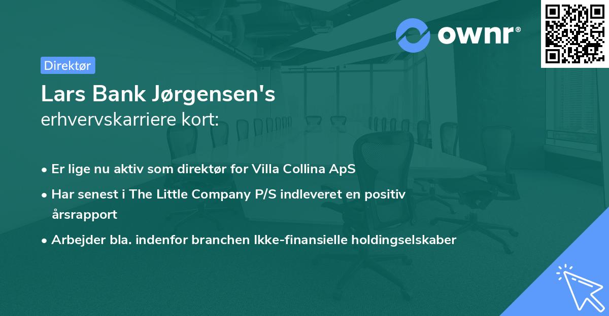 Lars Bank Jørgensen's erhvervskarriere kort