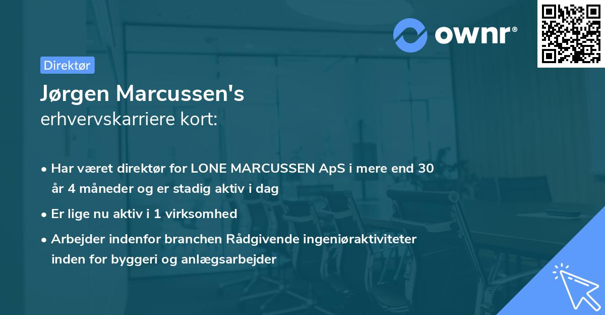 Jørgen Marcussen's erhvervskarriere kort