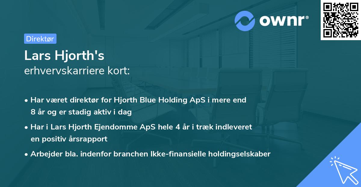 Lars Hjorth's erhvervskarriere kort