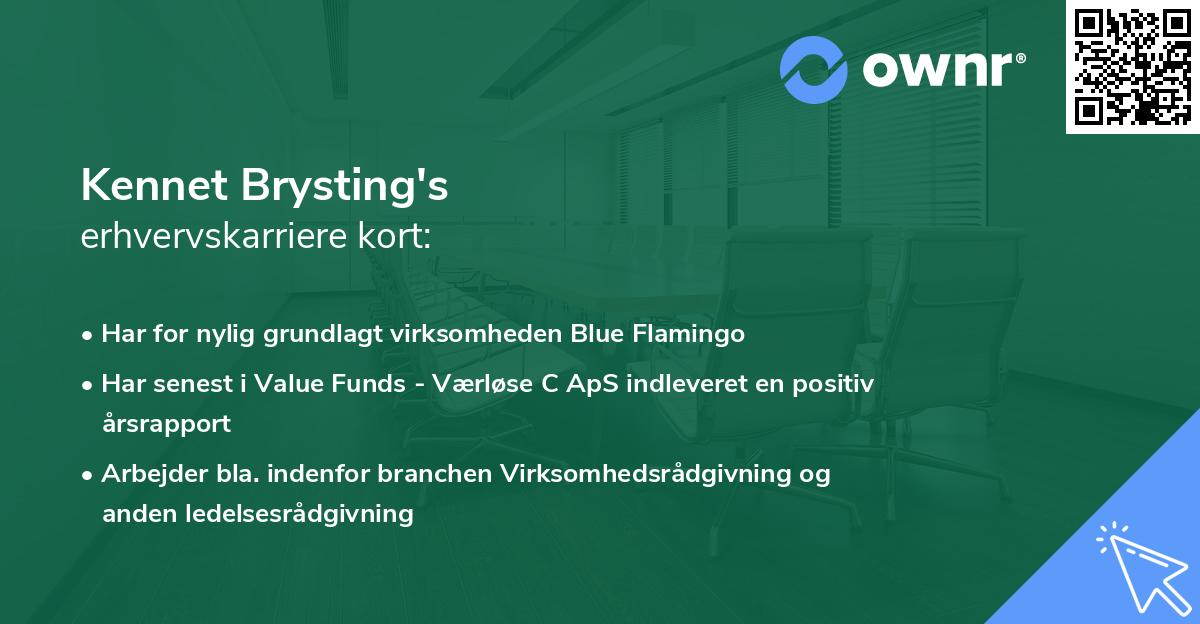 Kennet Brysting's erhvervskarriere kort