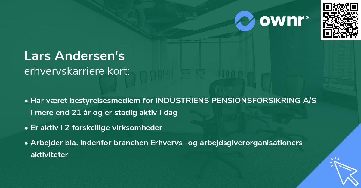 Lars Andersen's erhvervskarriere kort