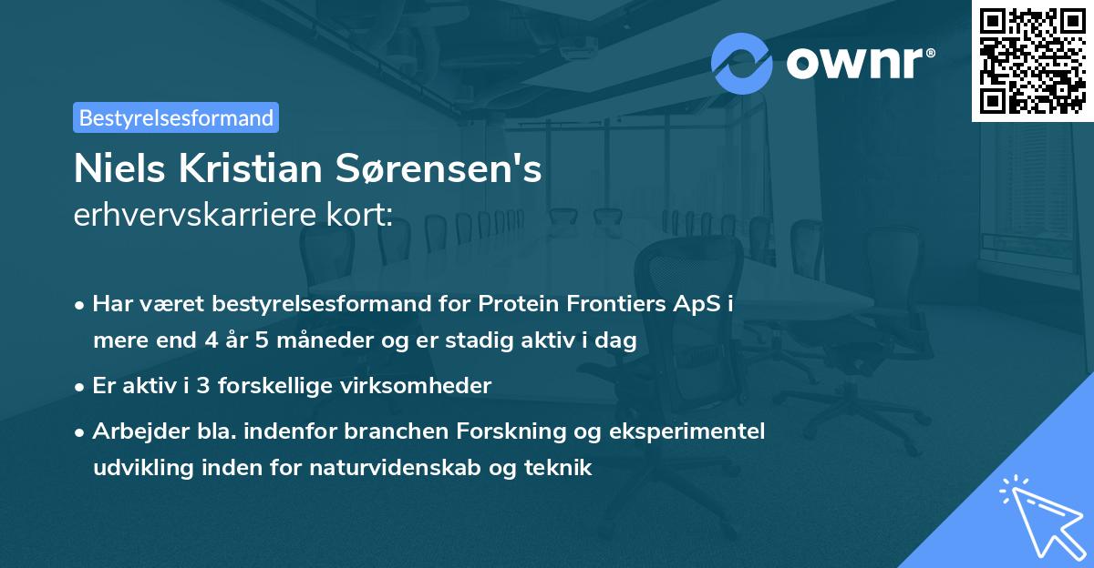 Niels Kristian Sørensen's erhvervskarriere kort