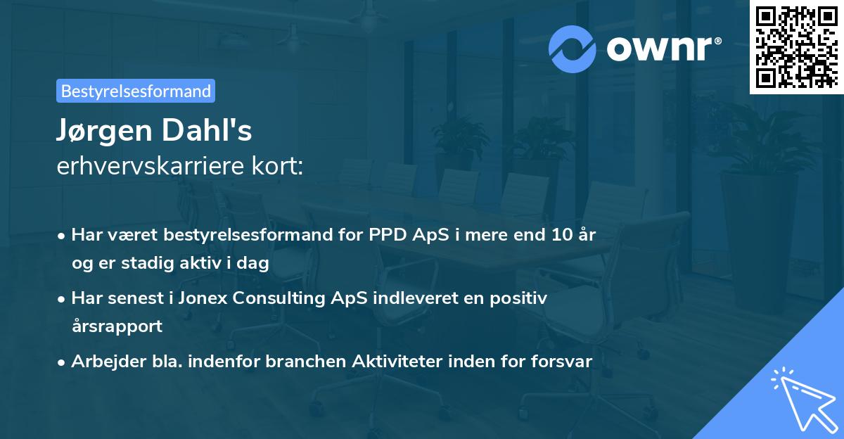 Jørgen Dahl's erhvervskarriere kort