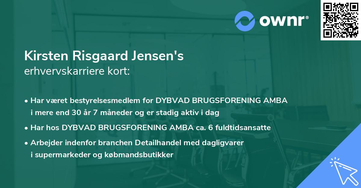 Kirsten Risgaard Jensen's erhvervskarriere kort