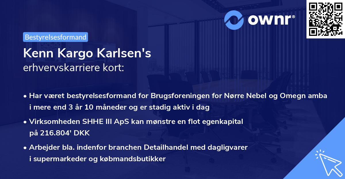 Kenn Kargo Karlsen's erhvervskarriere kort