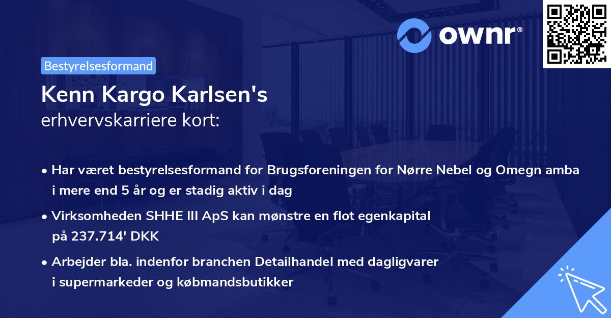 Kenn Kargo Karlsen's erhvervskarriere kort