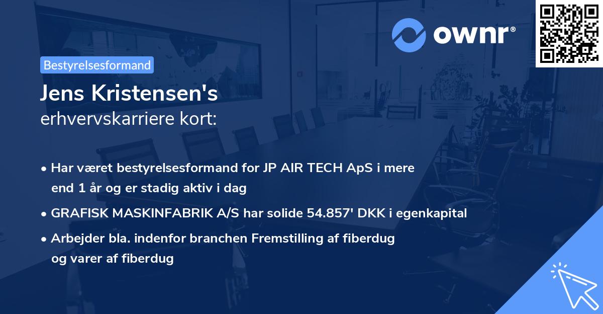 Jens Kristensen's erhvervskarriere kort