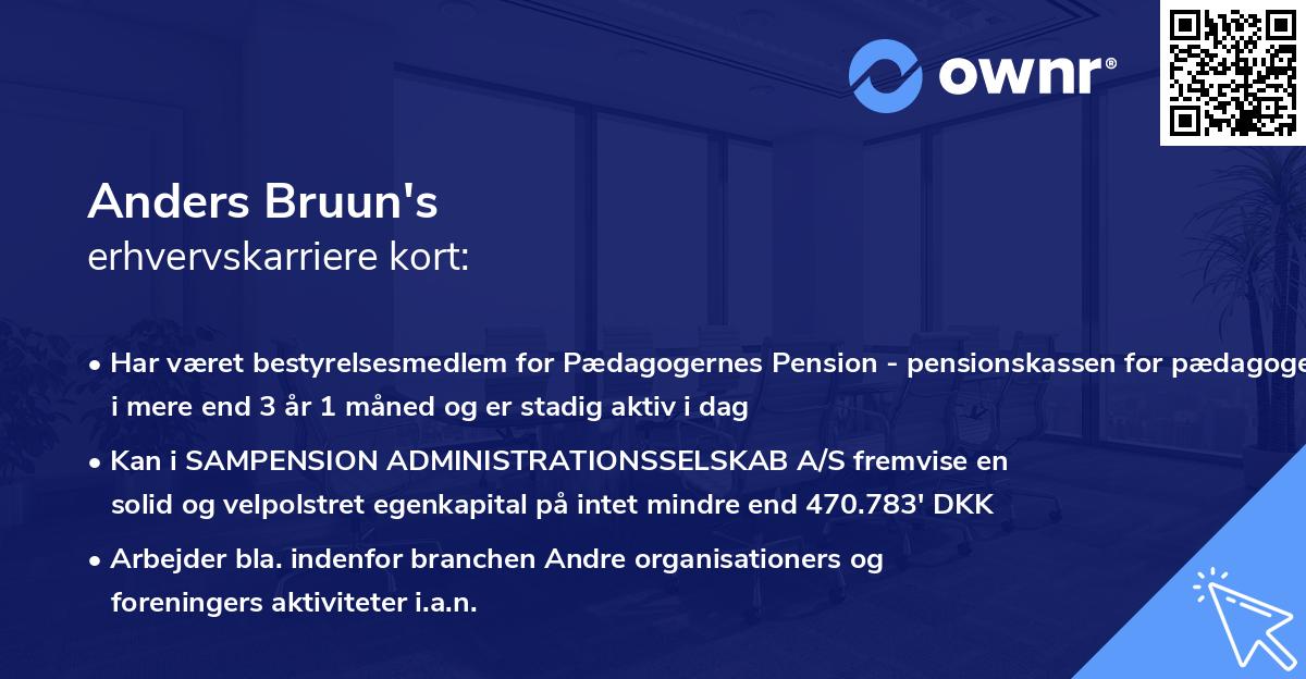 Anders Bruun's erhvervskarriere kort