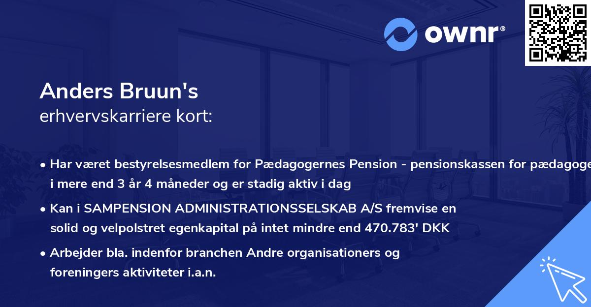 Anders Bruun's erhvervskarriere kort