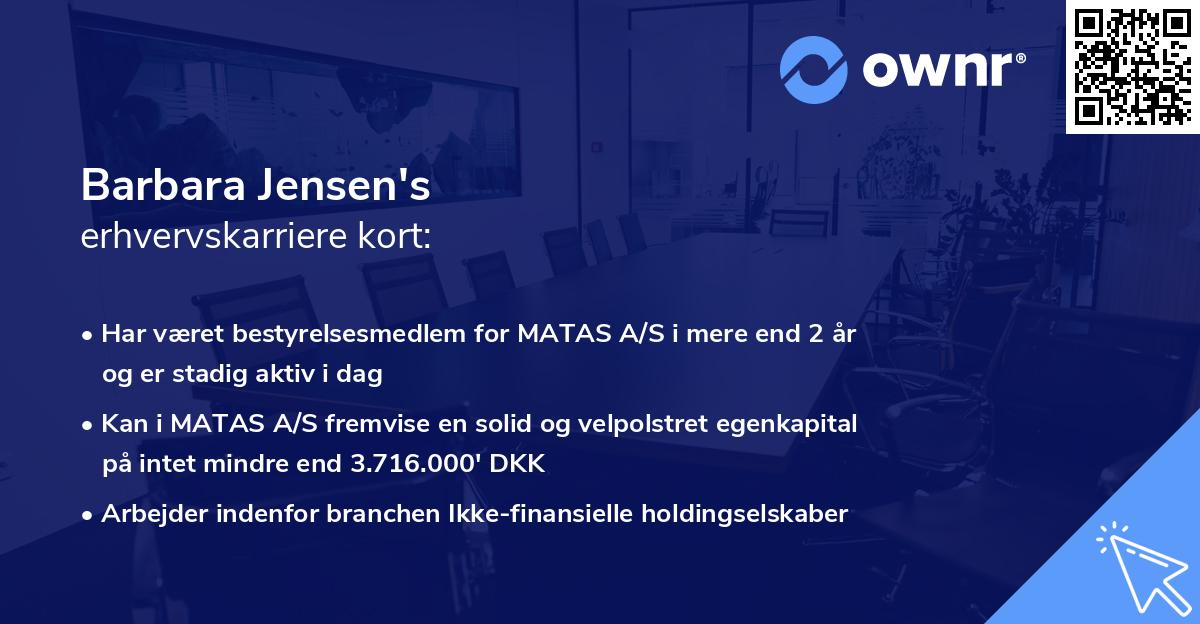 Barbara Jensen's erhvervskarriere kort