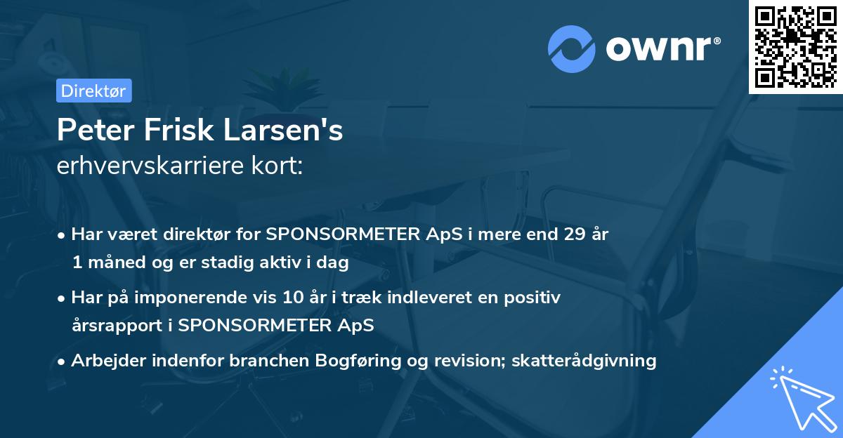 Peter Frisk Larsen's erhvervskarriere kort