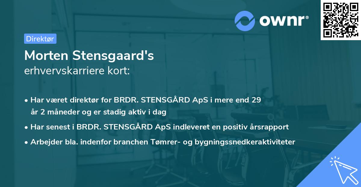 Morten Stensgaard's erhvervskarriere kort