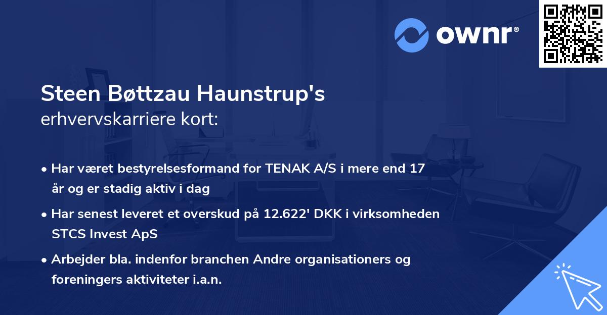 Steen Bøttzau Haunstrup's erhvervskarriere kort