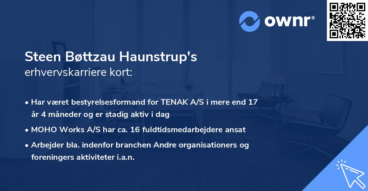 Steen Bøttzau Haunstrup's erhvervskarriere kort