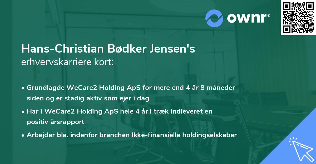 Hans-Christian Bødker Jensen's erhvervskarriere kort