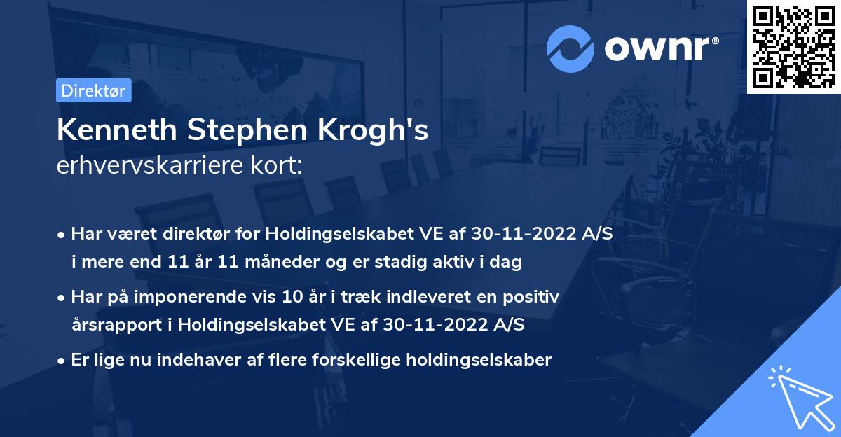 Kenneth Stephen Krogh's erhvervskarriere kort