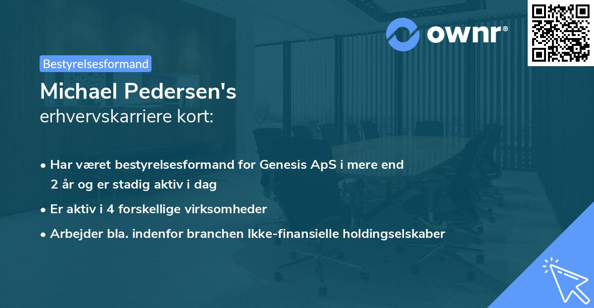 Michael Pedersen's erhvervskarriere kort