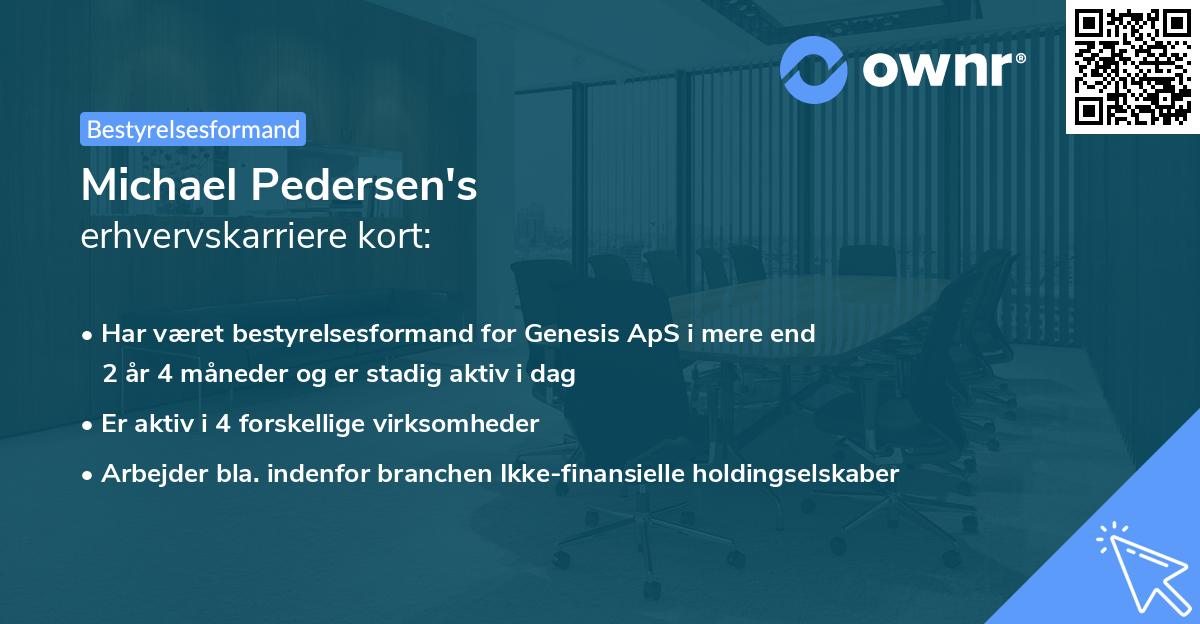 Michael Pedersen's erhvervskarriere kort