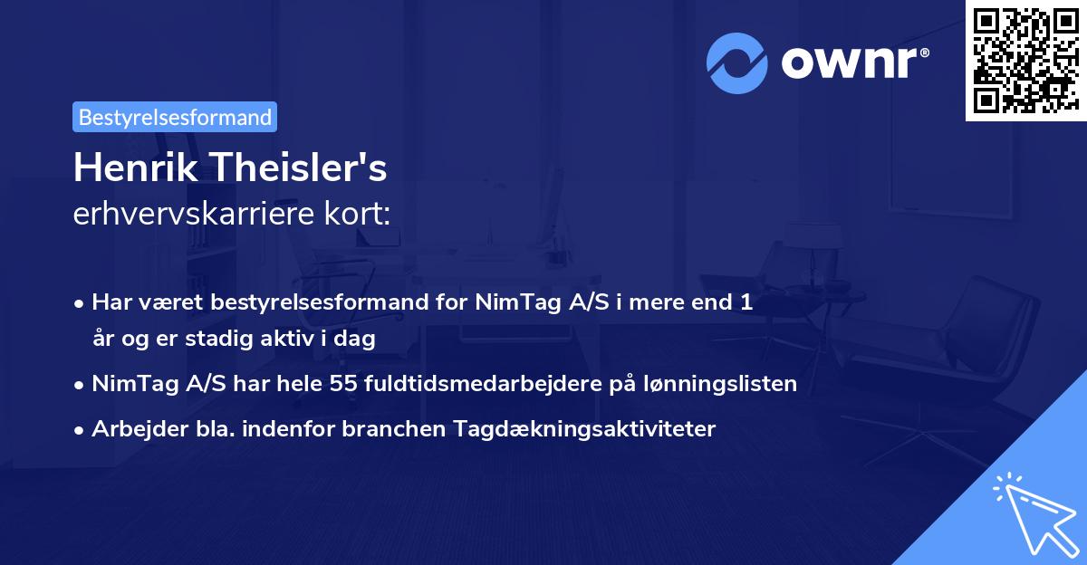 Henrik Theisler's erhvervskarriere kort