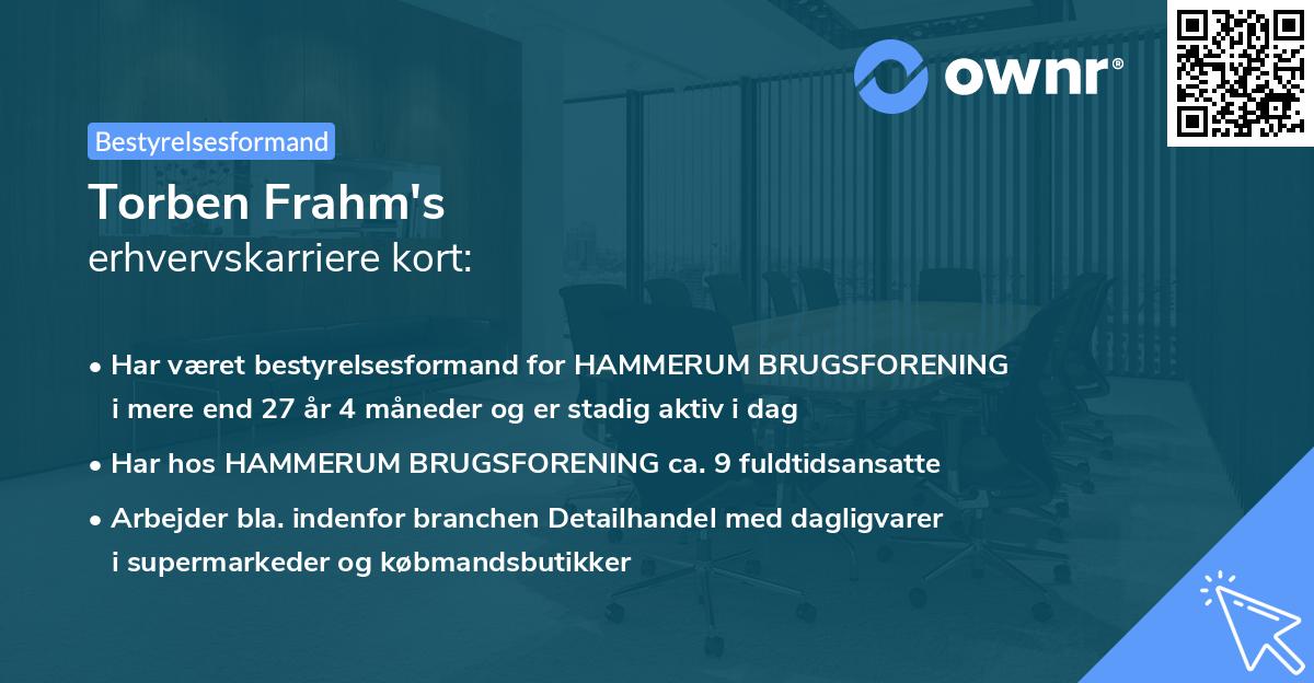 Torben Frahm's erhvervskarriere kort