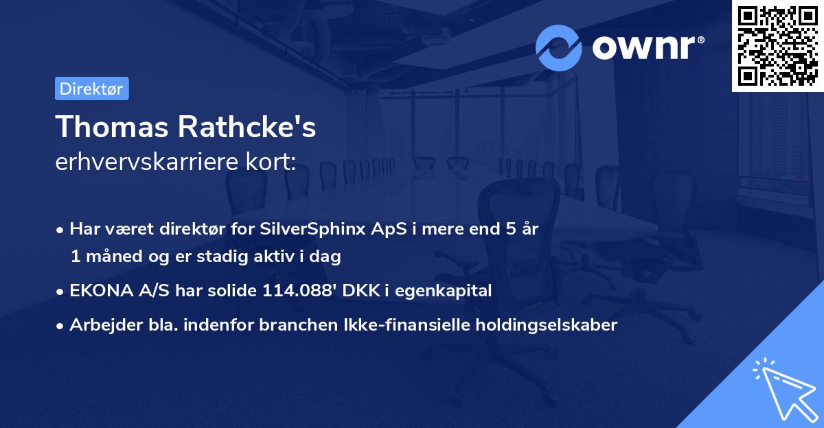 Thomas Rathcke's erhvervskarriere kort