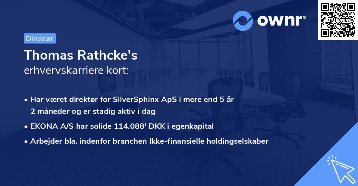 Thomas Rathcke's erhvervskarriere kort