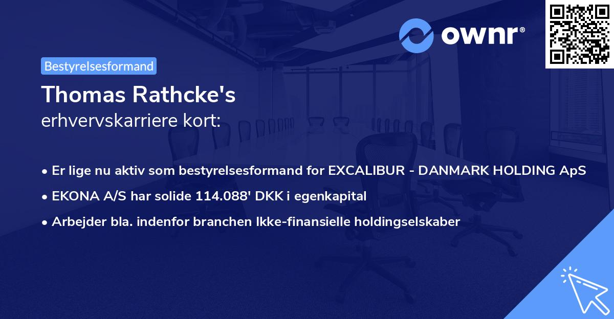 Thomas Rathcke's erhvervskarriere kort