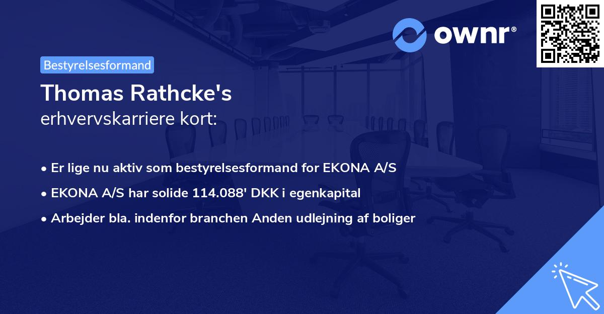 Thomas Rathcke's erhvervskarriere kort