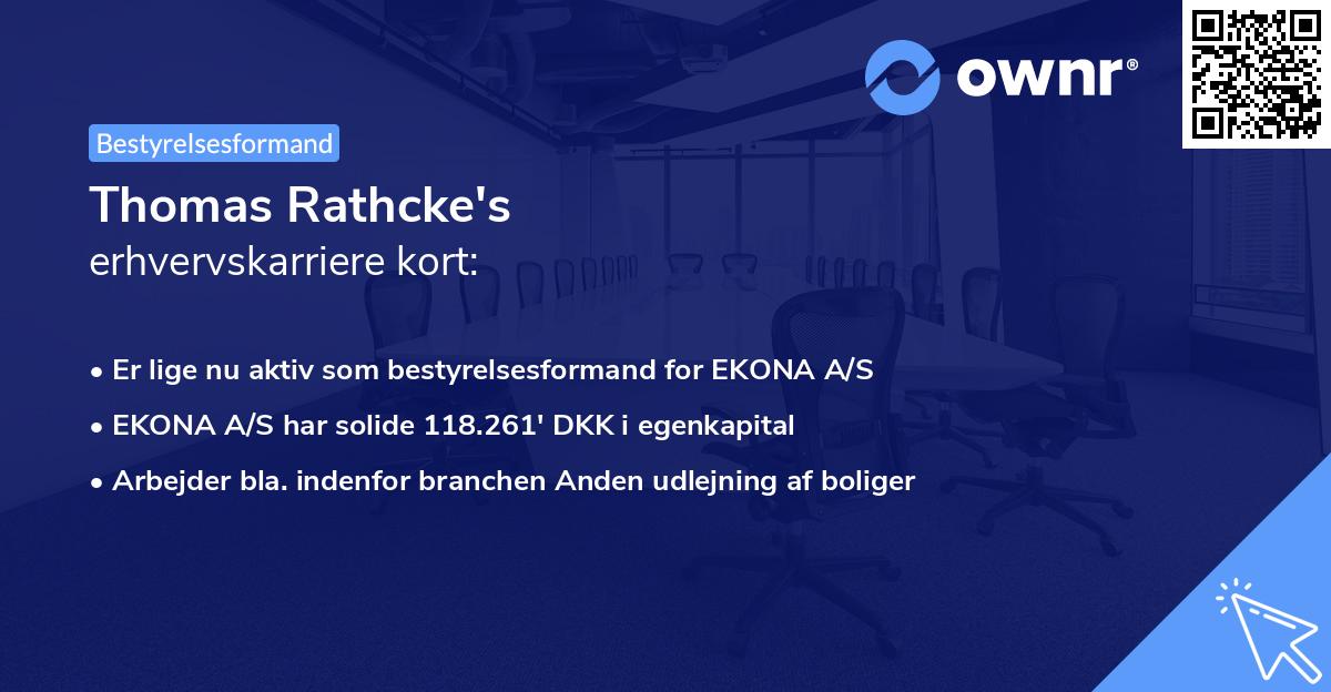 Thomas Rathcke's erhvervskarriere kort