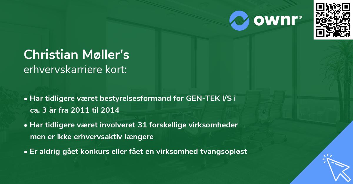 Christian Møller's erhvervskarriere kort