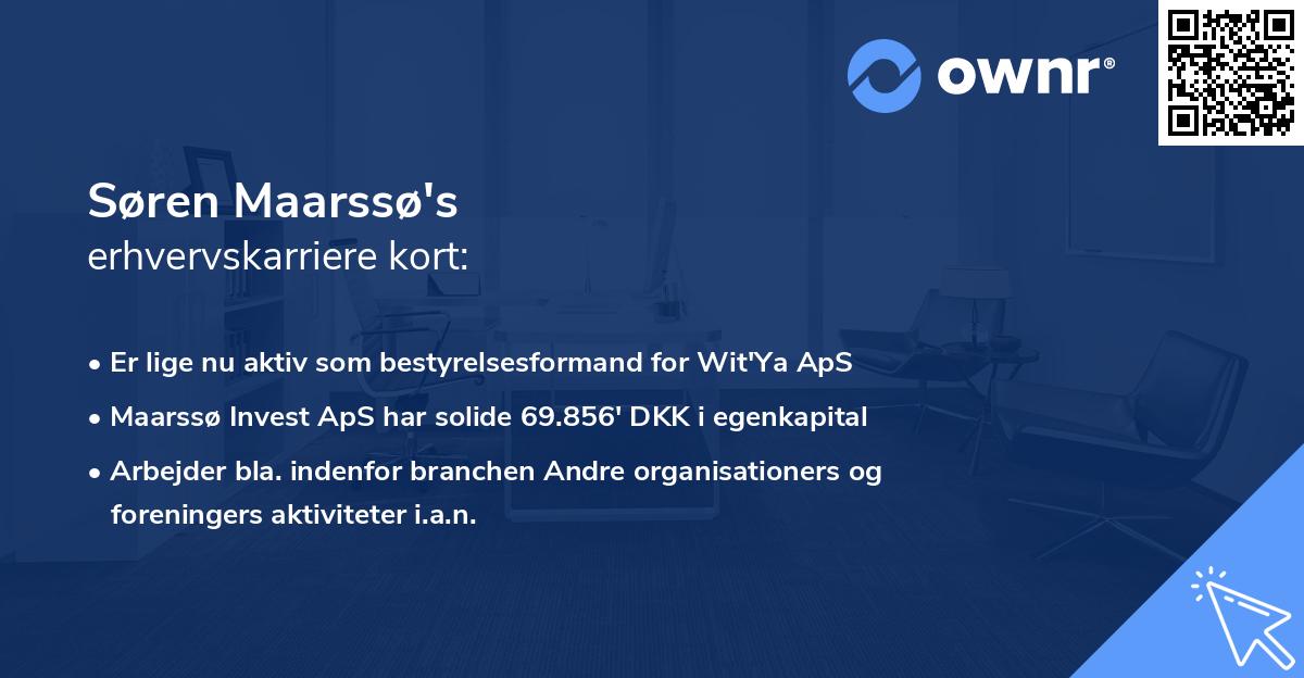 Søren Maarssø's erhvervskarriere kort