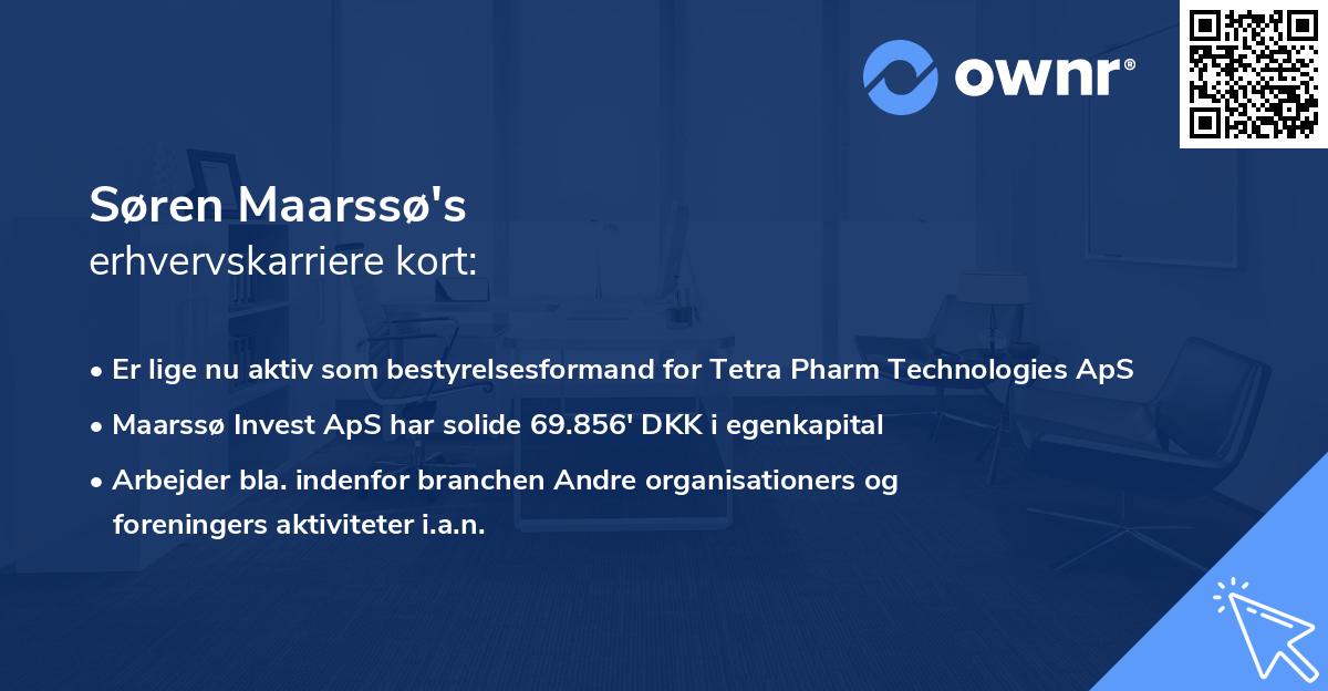 Søren Maarssø's erhvervskarriere kort