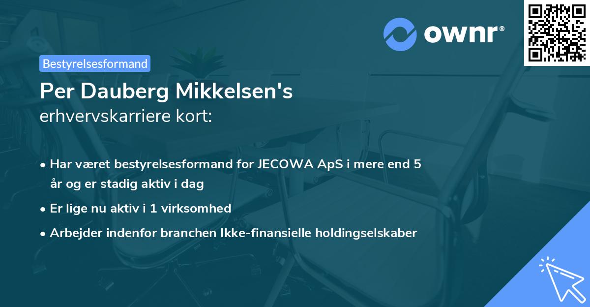 Per Dauberg Mikkelsen's erhvervskarriere kort