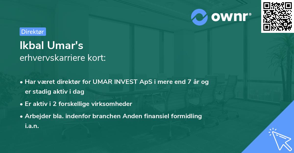 Ikbal Umar's erhvervskarriere kort