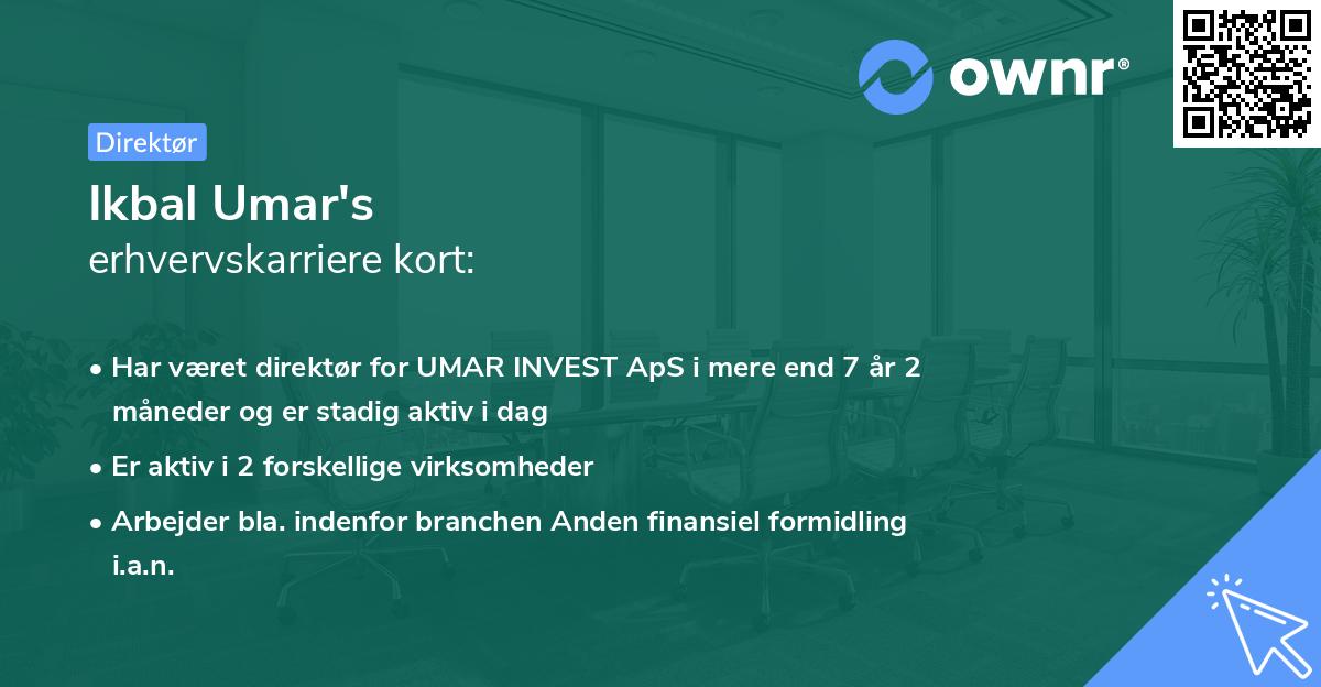 Ikbal Umar's erhvervskarriere kort