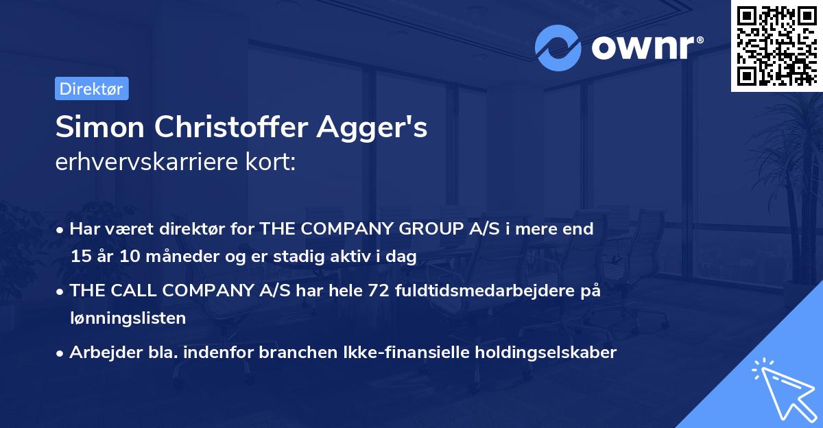 Simon Christoffer Agger's erhvervskarriere kort