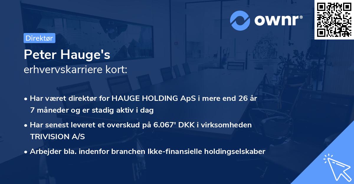 Peter Hauge's erhvervskarriere kort