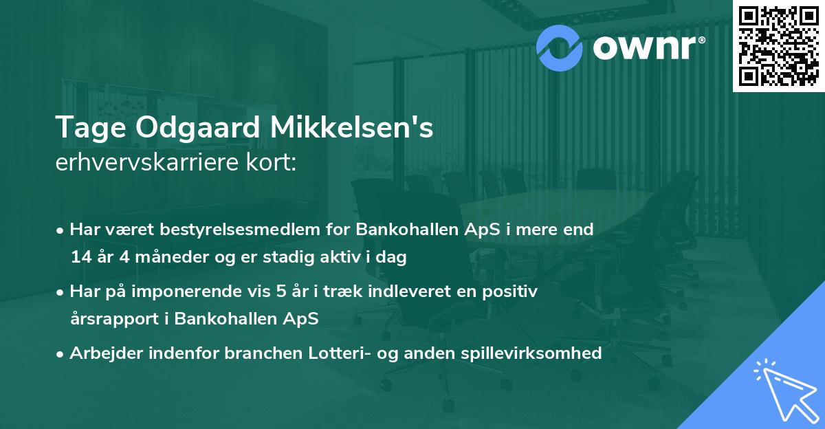 Tage Odgaard Mikkelsen's erhvervskarriere kort