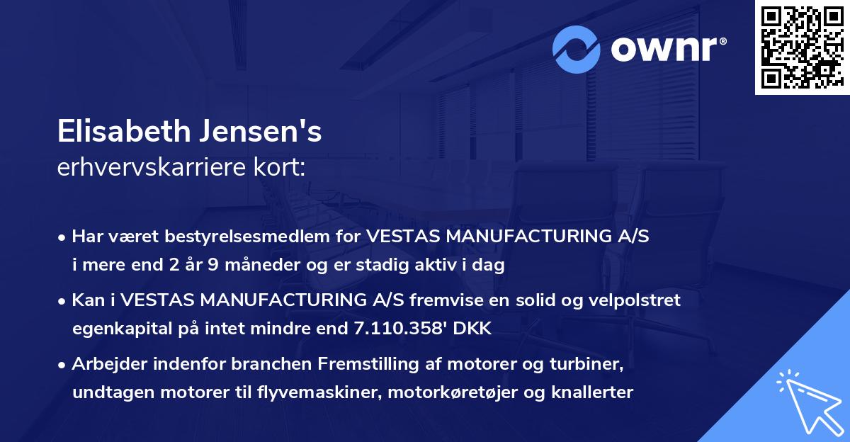 Elisabeth Jensen's erhvervskarriere kort